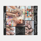 Best Friends Forever Script Gezegde 5 Foto's zwart Fleece Deken (Voorkant (Horizontaal))