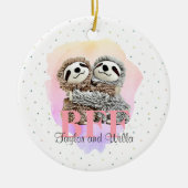 Best Friends Forever Sloth Hugs Monogram Kerstmis Keramisch Ornament (Voorkant)