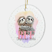 Best Friends Forever Sloth Hugs Monogram Kerstmis Keramisch Ornament (Links)