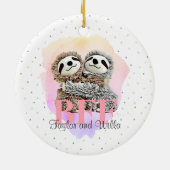 Best Friends Forever Sloth Hugs Monogram Kerstmis Keramisch Ornament (Achterkant)