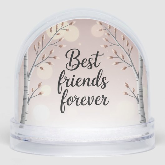 Best Friends Forever Snow Globe – Cute Minimal Fri Sneeuwbol (Voorkant)