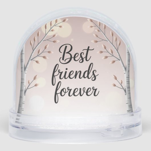 Best Friends Forever Snow Globe – Cute Minimal Fri Sneeuwbol (Achterkant)