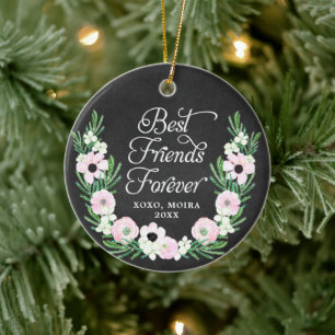 Best Friends Forever Specialized Rustic Floral Keramisch Ornament