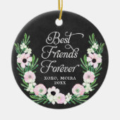 Best Friends Forever Specialized Rustic Floral Keramisch Ornament (Voorkant)