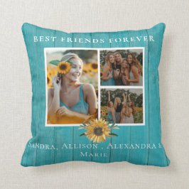 Best Friends Forever Sunflower 3 Foto Collage Than Kussen