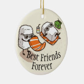 Best Friends Forever Sushi op strand Keramisch Ornament (Rechts)