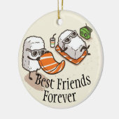 Best Friends Forever Sushi op strand Keramisch Ornament (Links)