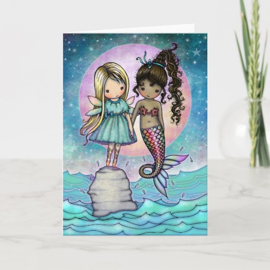 Best Friends Forever Sweet Fairy and Mermaid Kaart (Voorkant)