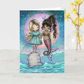 Best Friends Forever Sweet Fairy and Mermaid Kaart (Gele Bloem)