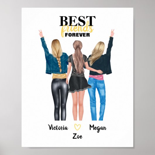 Best Friends Forever Wall Art Poster (Voorkant)
