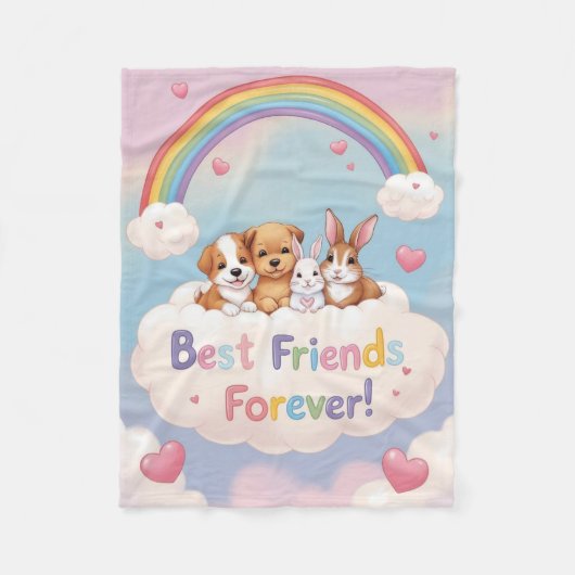 Best Friends Forever with Cute Cats Fleece Deken (Voorkant)