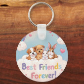 Best Friends Forever with Cute Cats Sleutelhanger (Achterkant)