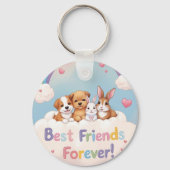 Best Friends Forever with Cute Cats Sleutelhanger (Achterkant)