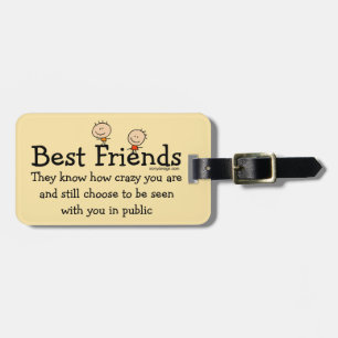 Best Friends Funny Bagagelabel