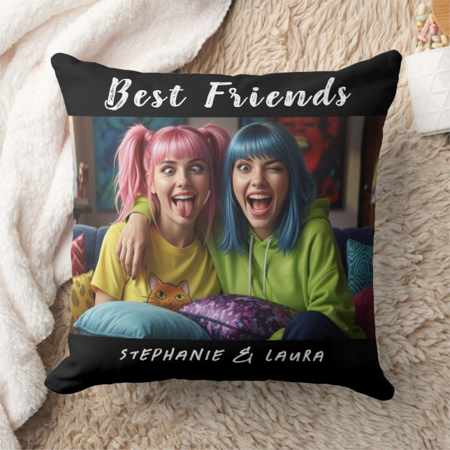 Best Friends Funny Colorful Hair Kussen (Deken)