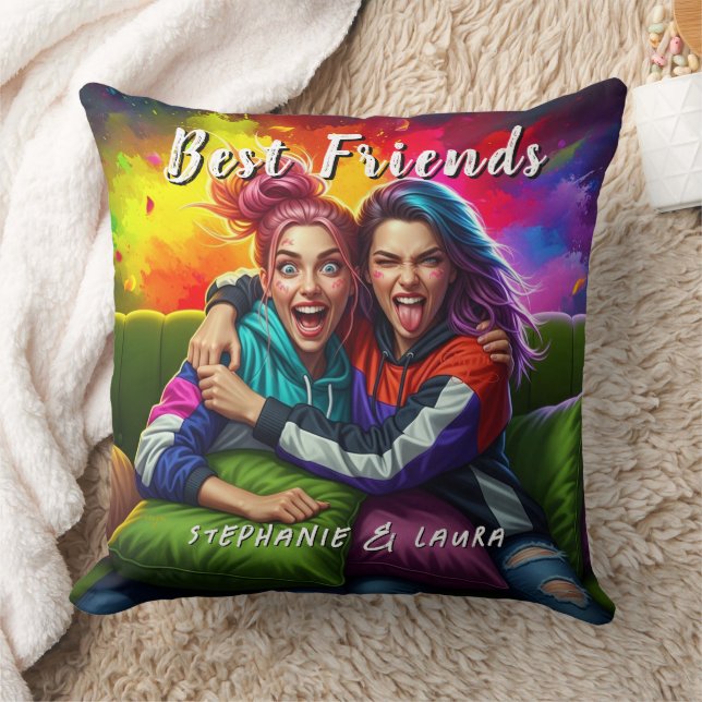 Best Friends Funny Colorful Kussen (Deken)