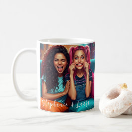 Best Friends Funny Faces & Inspirational Quote Koffiemok