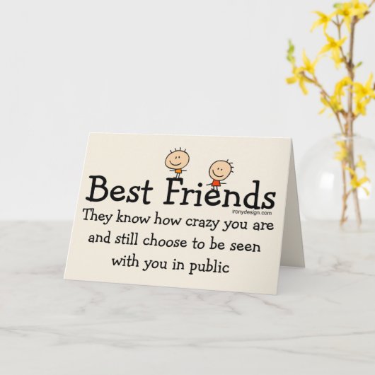 Best Friends Funny Gezegde Kaart (Gele Bloem)