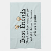 Best Friends Funny Gezegde Theedoek (Verticaal)