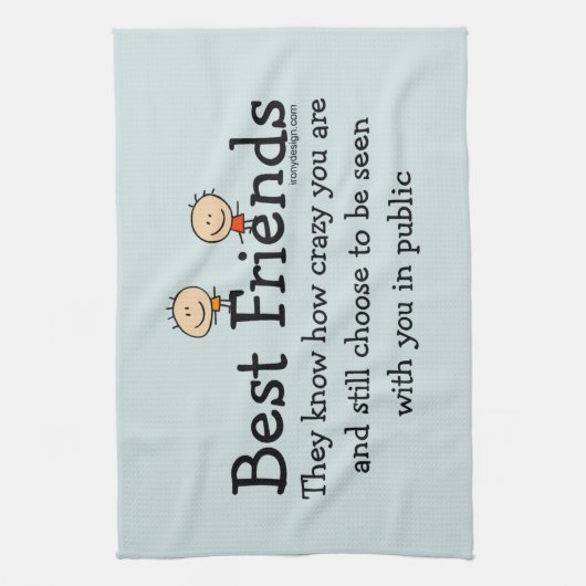 Best Friends Funny Gezegde Theedoek (Verticaal)