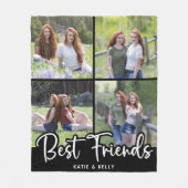 Best Friends Gepersonaliseerd 4 Foto Collage Fleece Deken (Voorkant)