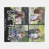 Best Friends Gepersonaliseerd 4 Foto Collage Fleece Deken (Voorkant (Horizontaal))