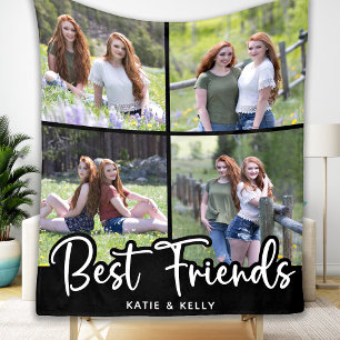 Best Friends Gepersonaliseerd 4 Foto Collage Fleece Deken