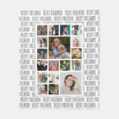 Best Friends Gepersonaliseerd Foto Collage Fleece Deken (Voorkant)