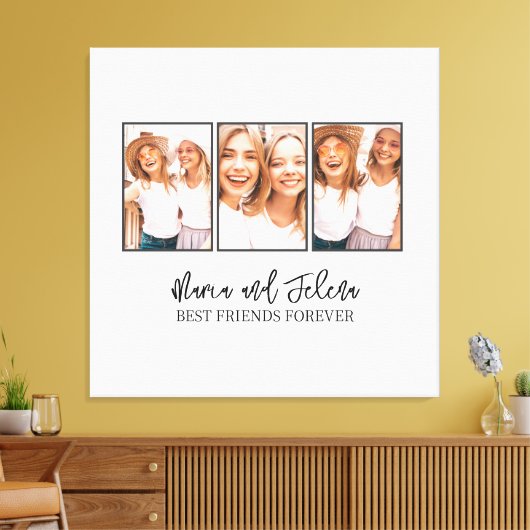 Best Friends Gift BFF Photo Collage Canvas Afdruk (Insitu (Woonkamer))