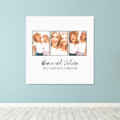 Best Friends Gift BFF Photo Collage Canvas Afdruk (Insitu (Houten vloer))