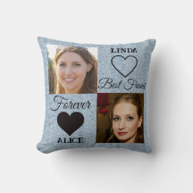 Best Friends Gift Blue Heart Photo Collage