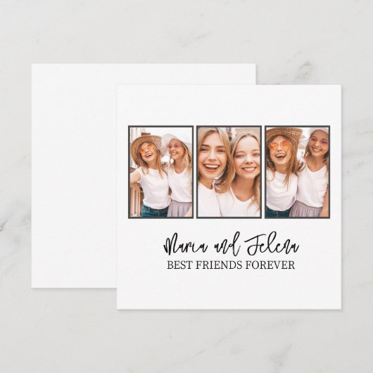 Best Friends Gift Photo Template Greeting Card (Voorkant / Achterkant)
