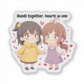 Best Friends Girls Sticker | Cute BFF Gift (Voorkant)