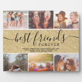 Best friends gold glitter 6 photo collage grid fotoplaat (Voorkant)