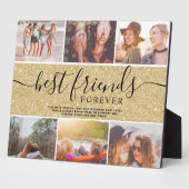 Best friends gold glitter 6 photo collage grid fotoplaat (Zijkant)