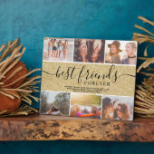 Best friends gold glitter 6 photo collage grid fotoplaat (Zijkant)