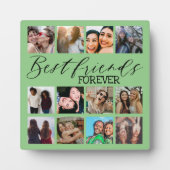 Best Friends Green Modern Photo Collage Fotoplaat (Voorkant)