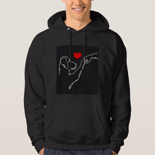 Best Friends Hand and Dog Line Art Pullover (Voorkant)