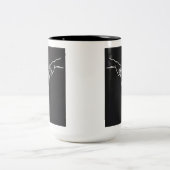 Best Friends Hand and Dog Line Art Pullover Tweekleurige Koffiemok (Center)