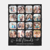 Best Friends Handschreven Script Hearts 16 Foto Fl Fleece Deken (Voorkant)