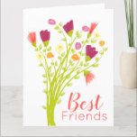 Best Friends Happy Birthday Flowered Card Bedankkaart<br><div class="desc">Vriendinnen, beste vrienden vouwden papieren verjaardagskaart, tekst binnen en uit kan aan om het even welk bericht worden gepersonaliseerd of de tekst is verwijderbaar. Het blote afbeelding kan ook in uw eigen foto's worden veranderd. De tekst, en de achtergrond kunnen aan om het even welke kleur worden geschakeld om uw...</div>