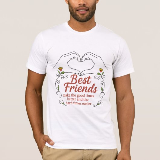 Best Friends Heart Hands T-Shirt (Voorkant)