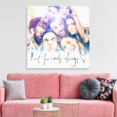 Best Friends Heart Script Photo Canvas Prin (Insitu (Woonkamer))