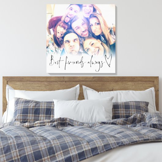 Best Friends Heart Script Photo Canvas Prin (Insitu (Slaapkamer))