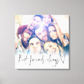 Best Friends Heart Script Photo Canvas Prin (Voorkant)