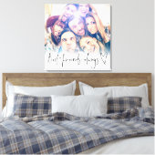 Best Friends Heart Script Photo Canvas Prin Afdruk (Insitu (Slaapkamer))