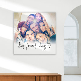 Best Friends Heart Script Photo Canvas Prin Afdruk