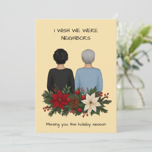 Best Friends Holiday Card Customized Wish We Were Feestdagenkaart (Staand voorkant)