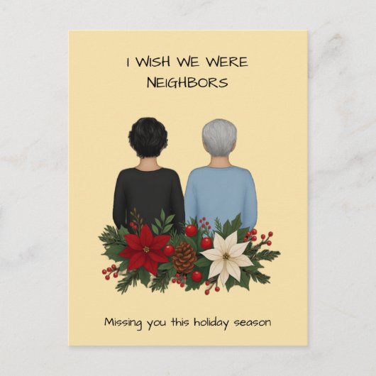 Best Friends Holiday Postcard Custom Wish We Were Feestdagenkaart (Voorkant)