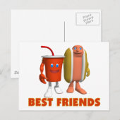 Best Friends Hot Dog & Soda Briefkaart (Voorkant / Achterkant)